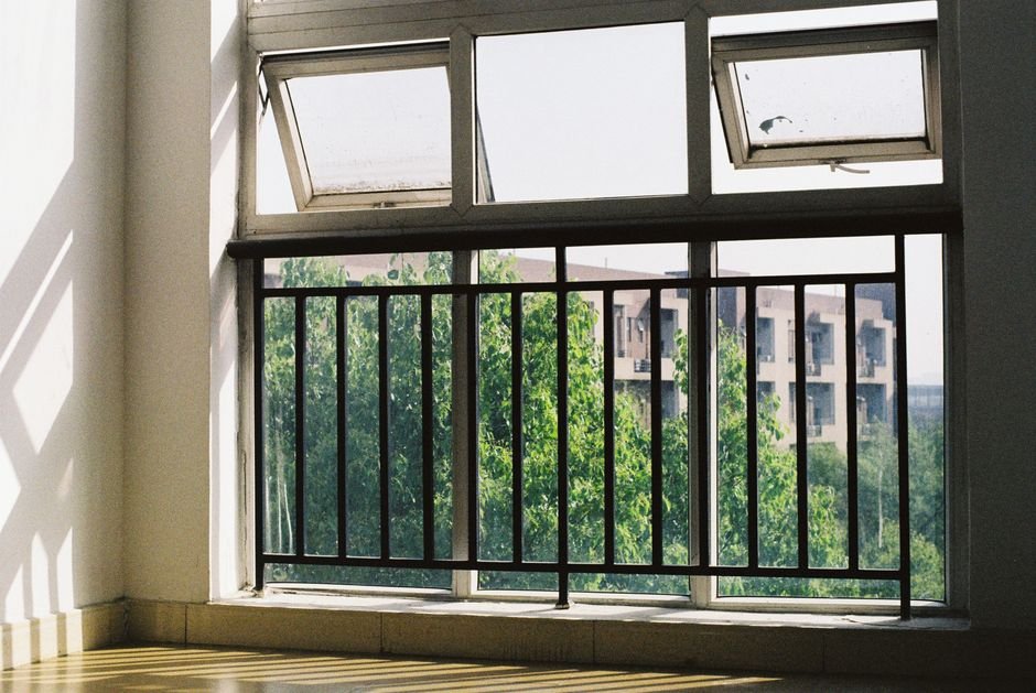 Top-hung windows opened to ventilate a room, the cheapest way to dehumidify a room when the outdoor air is drier than the air inside